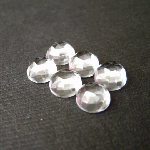 4mm Natural Crystal Quartz Round Rose Cut Cabochon