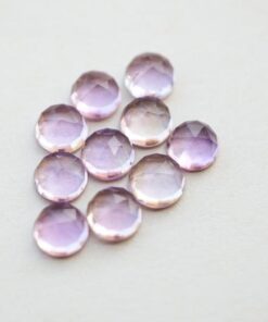 4mm Natural Amethyst Round Rose Cut Cabochon