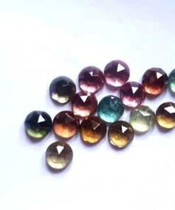 6mm Natural Multi Tourmaline Round Rose Cut Cabochon