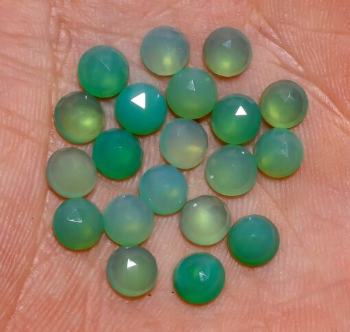 5mm Natural Chrysoprase Round Rose Cut Cabochon