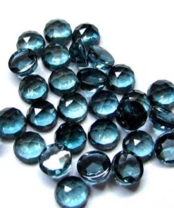 5mm Natural London Blue Topaz Round Rose Cut Cabochon