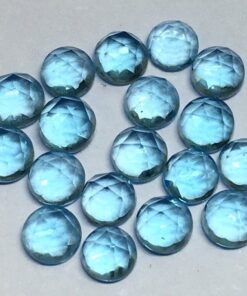 5mm Natural Swiss Blue Topaz Round Rose Cut Cabochon