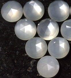 5mm Natural White Moonstone Round Rose Cut Cabochon