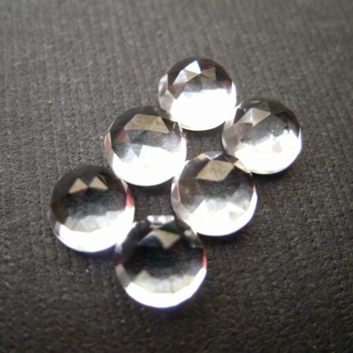 6mm Natural Crystal Quartz Round Rose Cut Cabochon