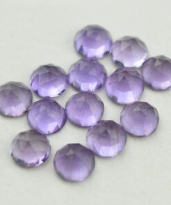 6mm Natural Amethyst Round Rose Cut Cabochon