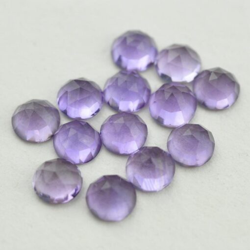 6mm Natural Amethyst Round Rose Cut Cabochon
