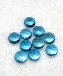 6mm Natural Swiss Blue Topaz Round Rose Cut Cabochon