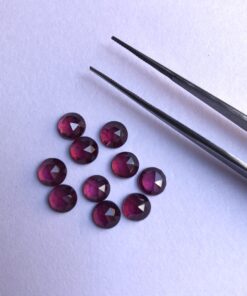 5mm Natural Rhodolite Garnet Round Rose Cut Cabochon