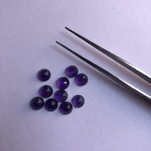 6mm Natural African Amethyst Round Rose Cut Cabochon