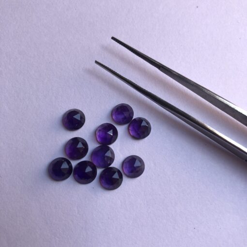 5mm Natural African Amethyst Round Rose Cut Cabochon