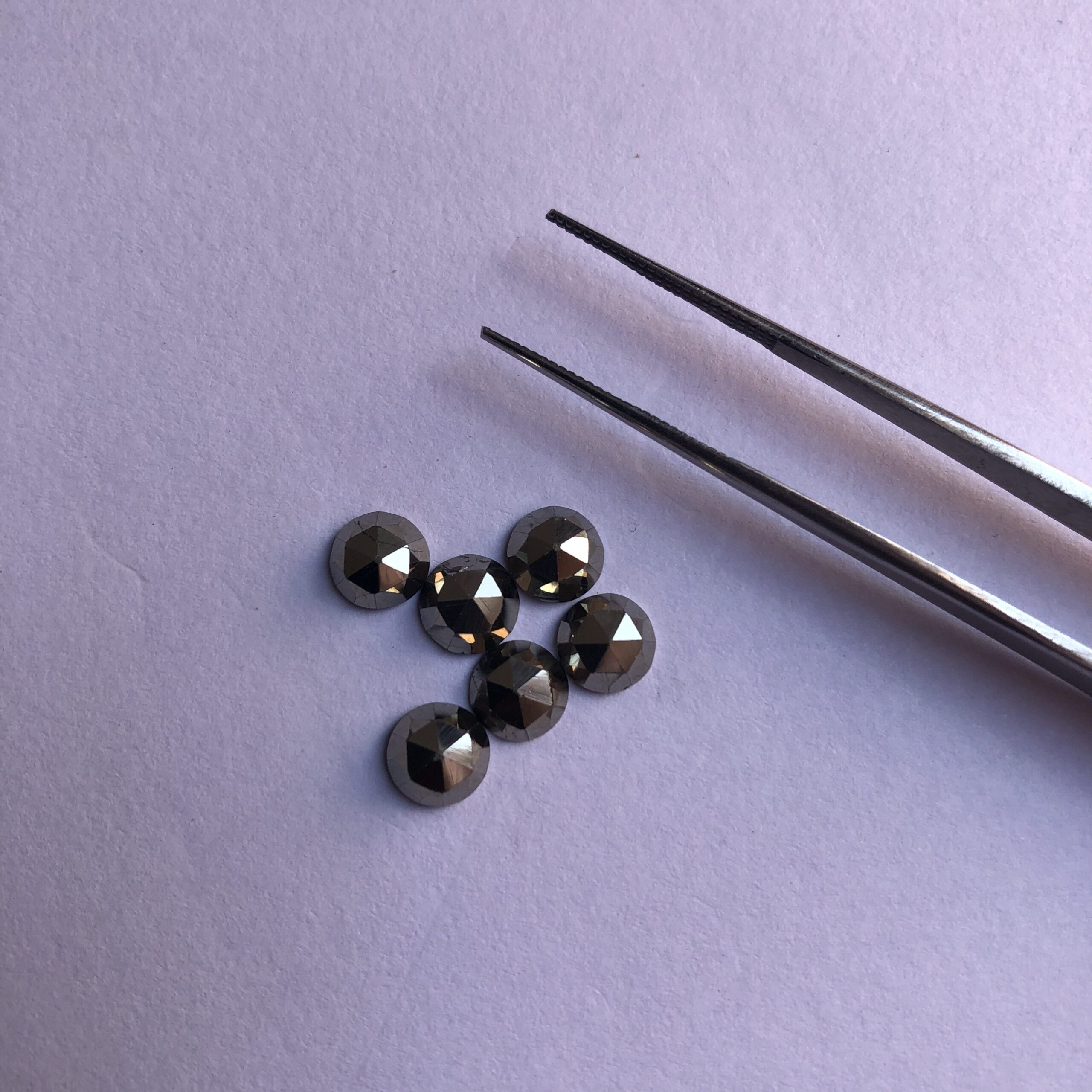 5mm Natural Pyrite Round Rose Cut Cabochon 5mm Natural Pyrite Round Rose Cut Cabochon