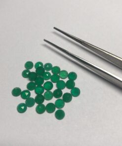 4mm Natural Green Chalcedony Round Rose Cut Cabochon