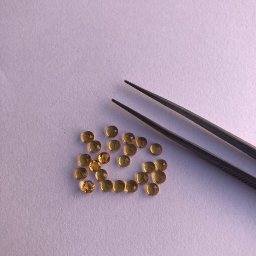 3mm Natural Citrine Round Rose Cut Cabochon