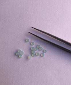 4mm Natural Aqua Chalcedony Round Rose Cut Cabochon