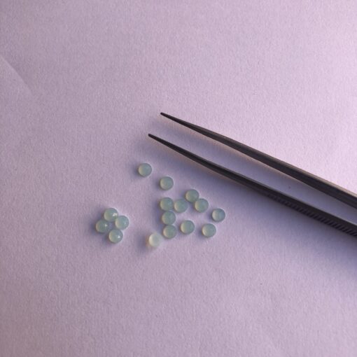 4mm Natural Aqua Chalcedony Round Rose Cut Cabochon