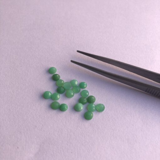 3mm Natural Chrysoprase Round Rose Cut Cabochon