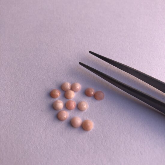 3mm Natural Pink Opal Round Rose Cut Cabochon