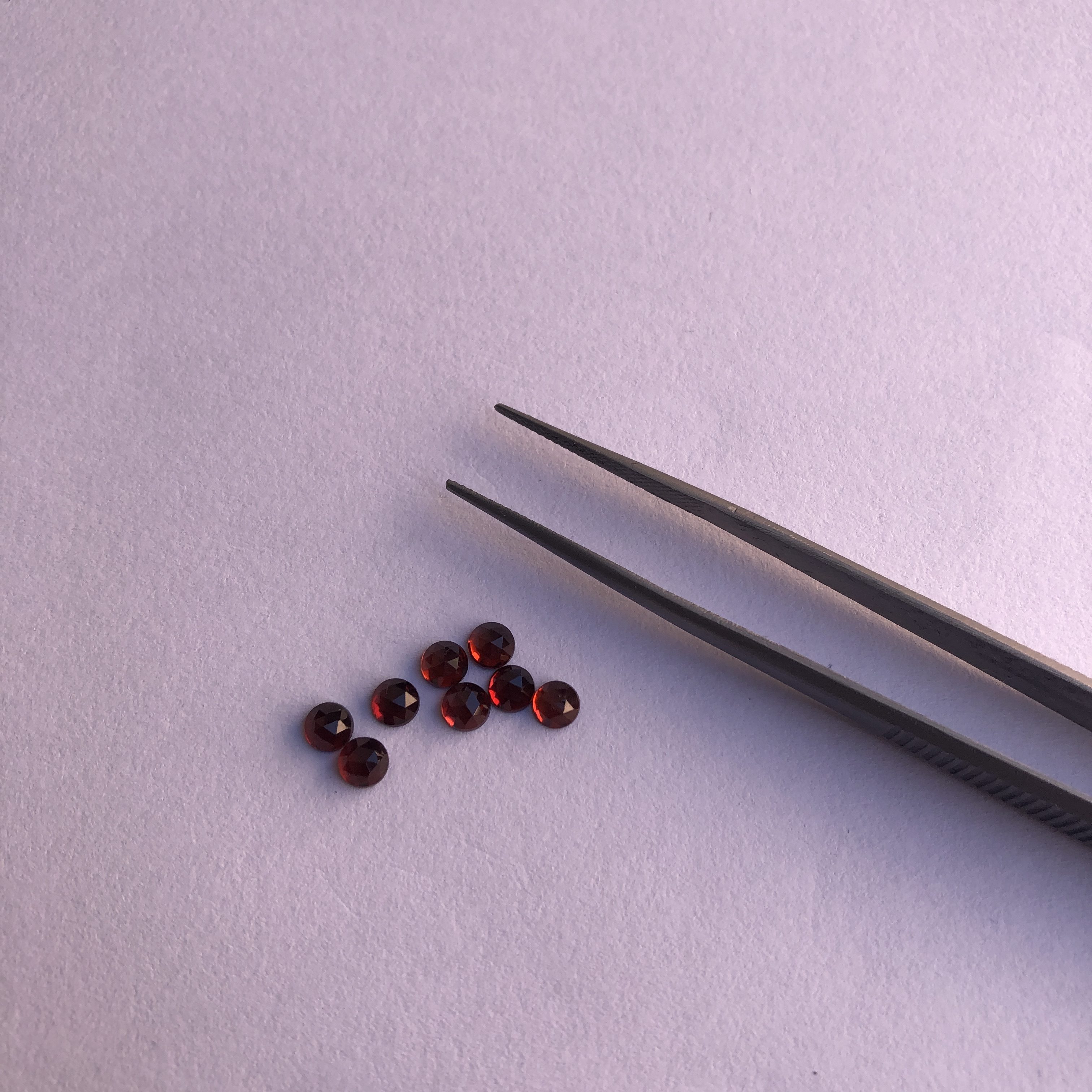 3mm Natural Red Garnet Round Rose Cut Cabochon | FREE SHIPPING
