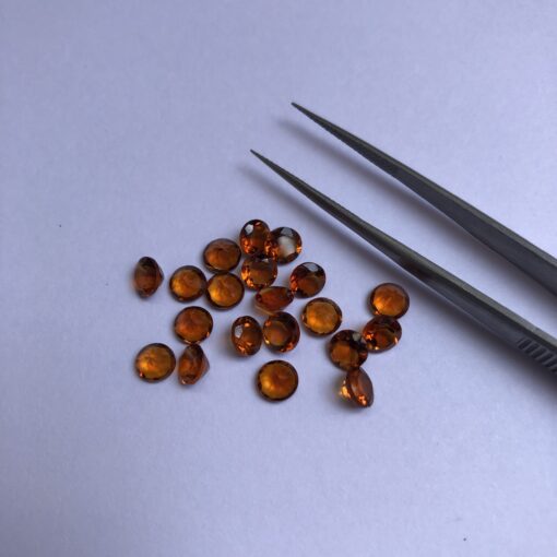 4mm Natural Brandy Citrine Round Cut Gemstone