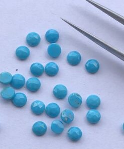 6mm Natural Sleeping Beauty Turquoise Round Rose Cut Cabochon