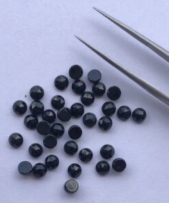 5mm Natural Black Onyx Round Rose Cut Cabochon