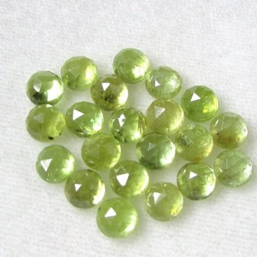 5mm Natural Peridot Round Rose Cut Cabochon