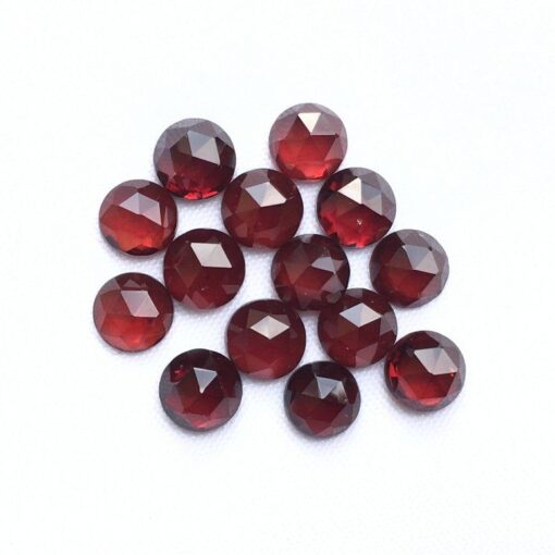 6mm Natural Red Garnet Round Rose Cut Cabochon