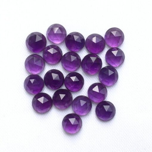4mm Natural African Amethyst Round Rose Cut Cabochon