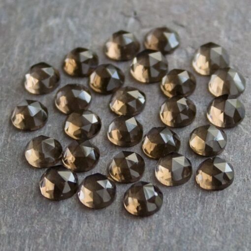 6mm Natural Smoky Quartz Round Rose Cut Cabochon