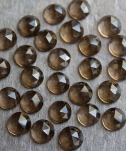 5mm Natural Smoky Quartz Round Rose Cut Cabochon