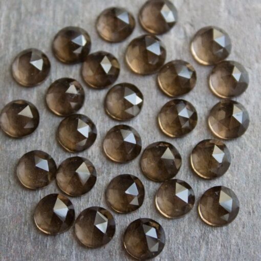 5mm Natural Smoky Quartz Round Rose Cut Cabochon