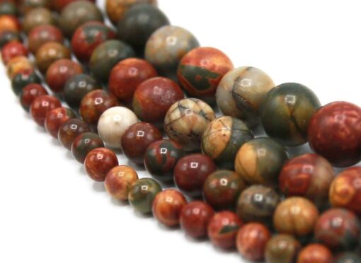 Shop 10mm Natural Picasso Jasper Smooth Round Beads