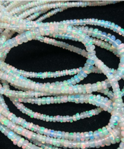 Shop Natural Multi Fire Ethiopian Opal Smooth Rondelle Beads