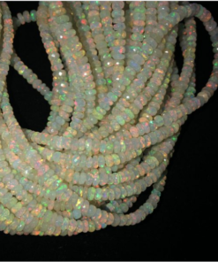 Shop Natural White Ethiopian Opal Faceted Rondelle Beads Strand