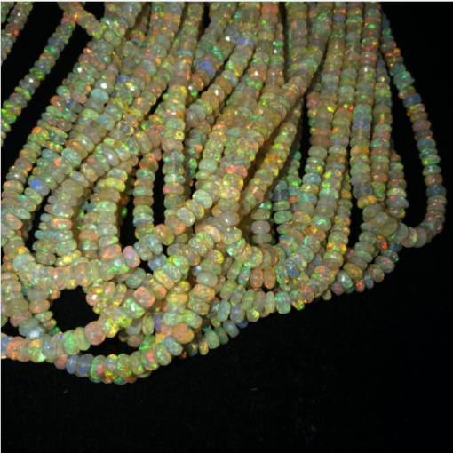 Shop Natural Yellow Ethiopian Opal Faceted Rondelle Beads