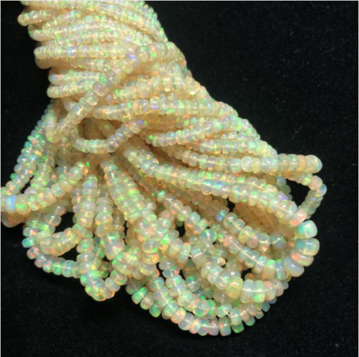yellow opal rondelle beads