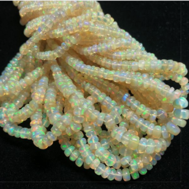 Shop Natural Yellow Ethiopian Opal Smooth Rondelle Beads