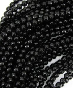 Shop 4mm Natural Black Onyx Smooth Round Beads