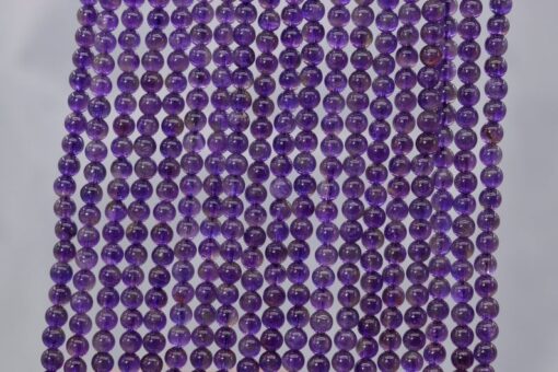 Shop 4mm Natural Amethyst Smooth Round Beads