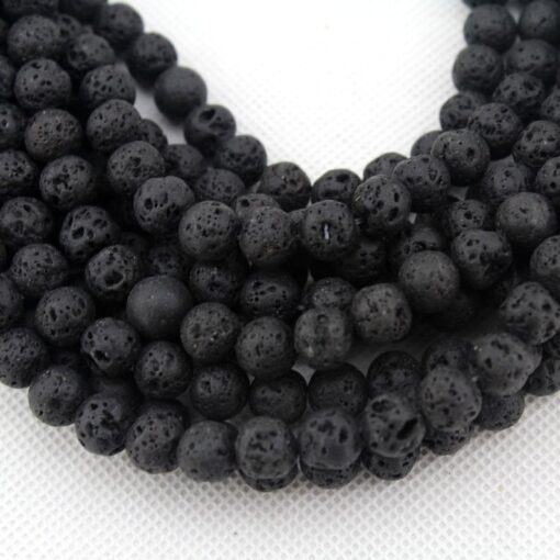 Shop 6mm Natural Lava Smooth Round Beads