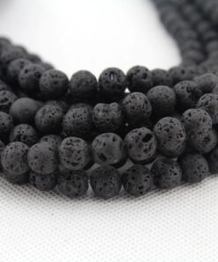 Shop 6mm Natural Lava Smooth Round Beads