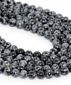 Shop 6mm Natural Snowflake Obsidian Smooth Round Beads