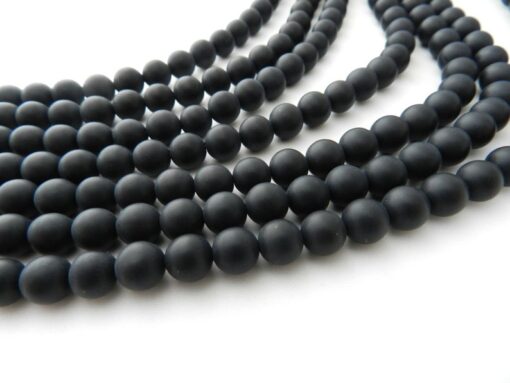 Shop 6mm Natural Black Onyx Matte Smooth Round Beads