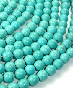 Shop 6mm Natural Howlite Turquoise Smooth Round Beads
