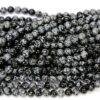 Shop 6mm Natural Snowflake Obsidian Smooth Round Beads