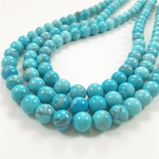 Shop 8mm Natural Howlite Turquoise Smooth Round Beads