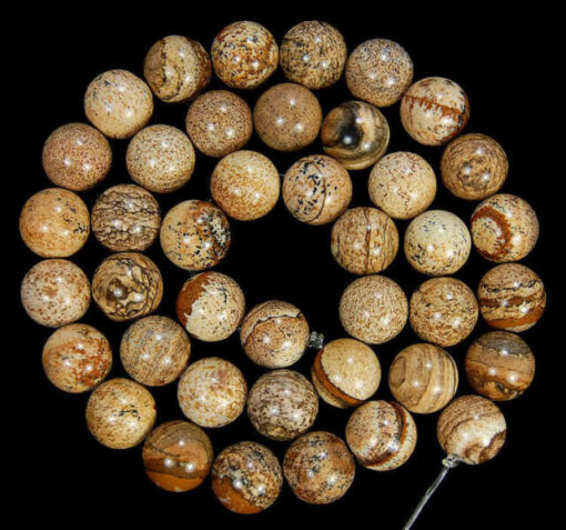 Shop 8mm Natural Picture Jasper Smooth Round Beads