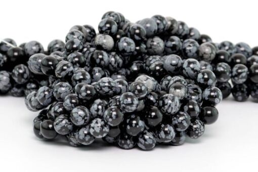 8mm snowflake obsidian beads