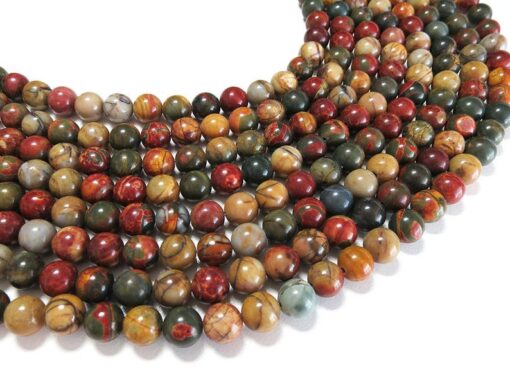 Shop 8mm Natural Picasso Jasper Smooth Round Beads