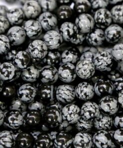 Shop 8mm Natural Snowflake Obsidian Smooth Round Beads